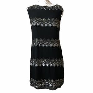 Alice + Olivia black beaded dress sz 12 NEW